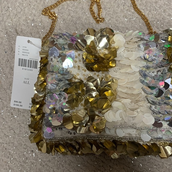 Anthropologie sequin crossbody clutch purse wtags - Picture 5 of 11